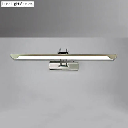 Modern silver finish linear wall mount led vanity lamp bedroom