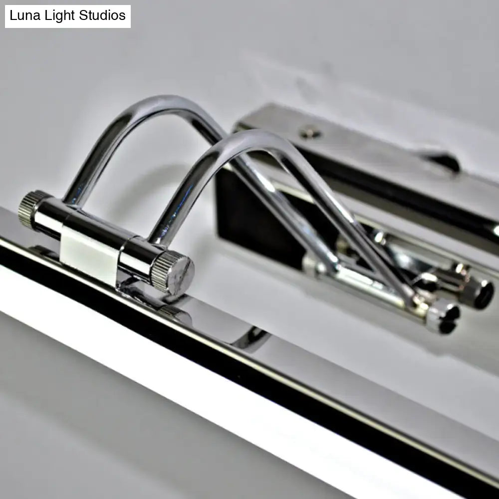 Modern silver finish linear wall mount led vanity lamp bedroom