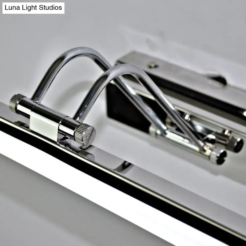 Modern silver finish linear wall mount led vanity lamp bedroom