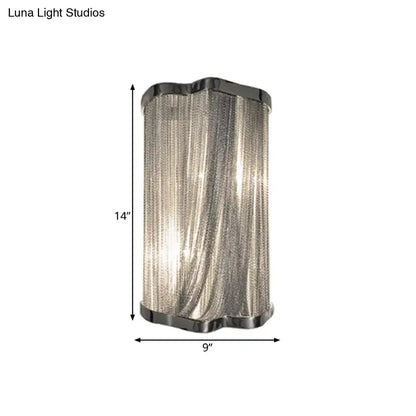 Modern silver finish tassel wall mounted light – living room