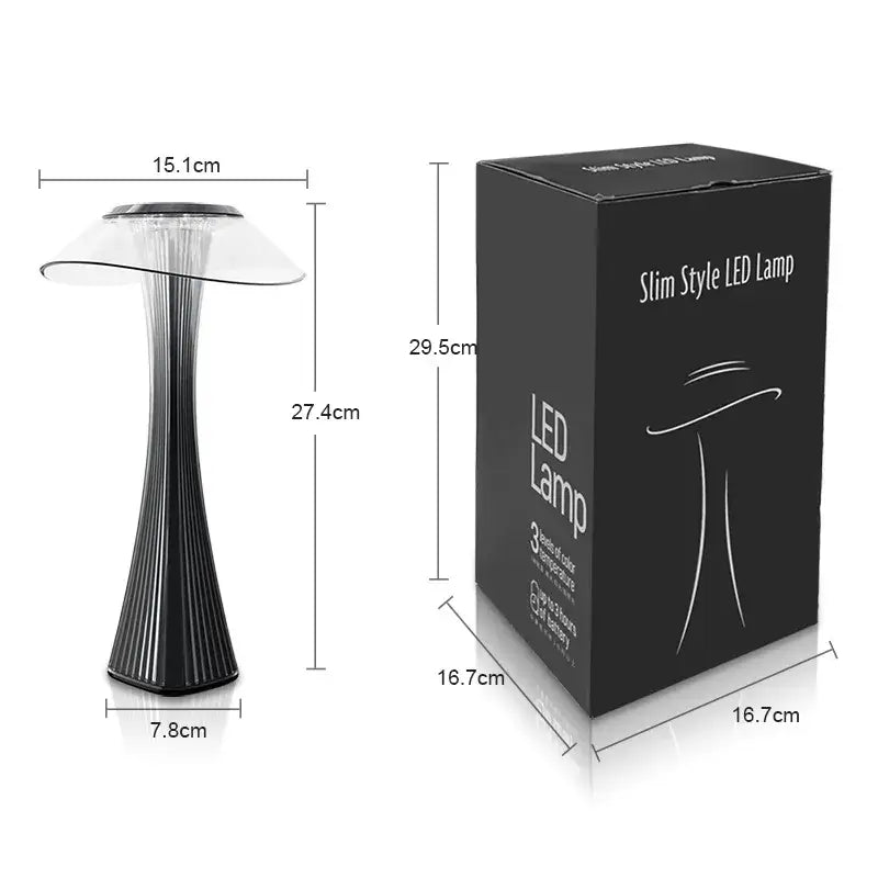 Modern silver fluted crystal diamond touch table lamp for bedroom