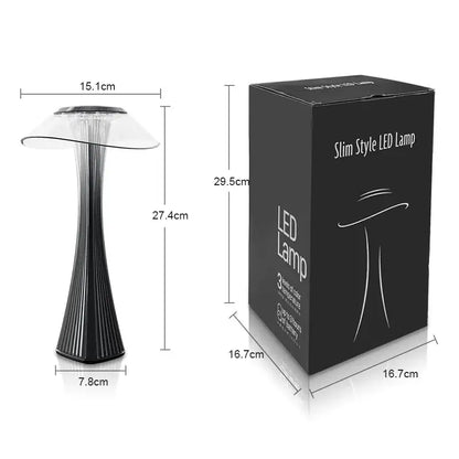 Modern silver fluted crystal diamond touch table lamp for bedroom