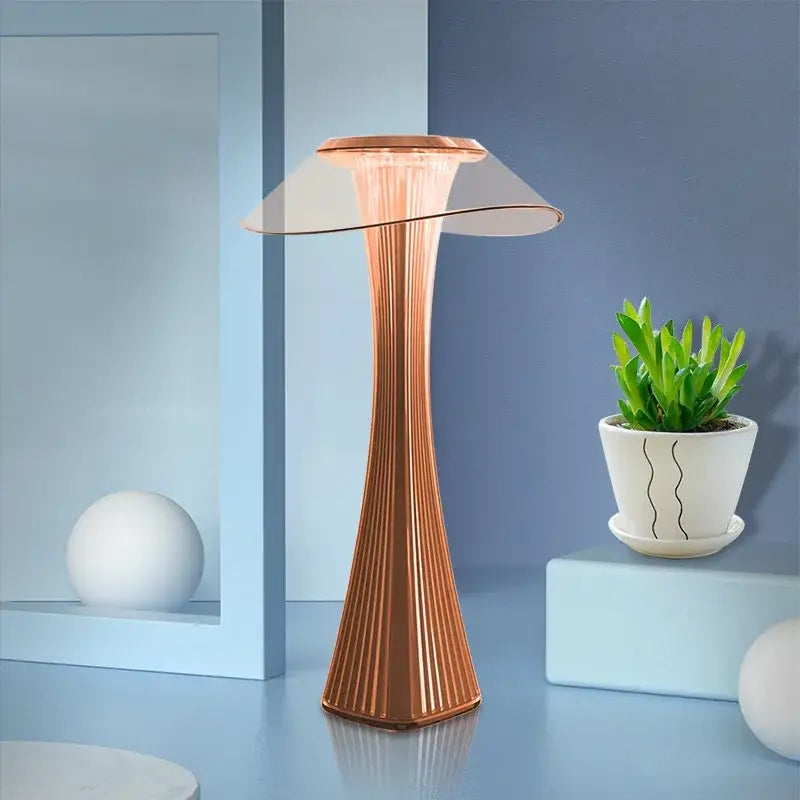 Modern silver fluted crystal diamond touch table lamp for bedroom