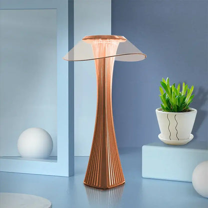 Modern silver fluted crystal diamond touch table lamp for bedroom