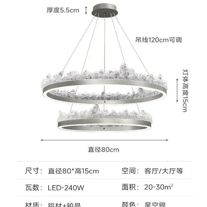 Modern silver frosted glass pendant light kitchen island design