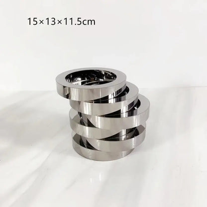 Modern silver geometric circle crystal glass vase living room decor