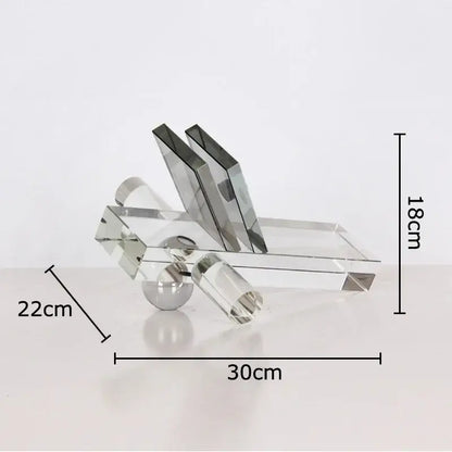 Modern silver geometric crystal ball desk ornament bedroom sculpture