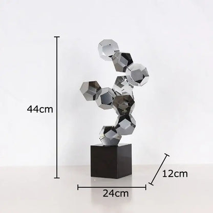 Modern silver geometric crystal ball desk ornament bedroom sculpture