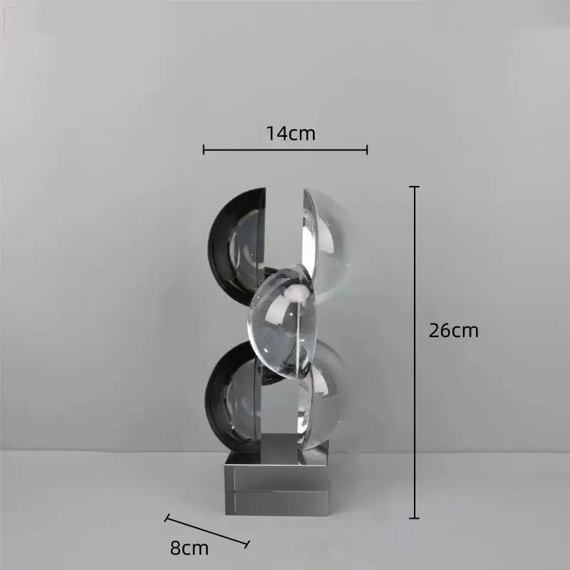 Modern silver geometric crystal sculpture living room decor