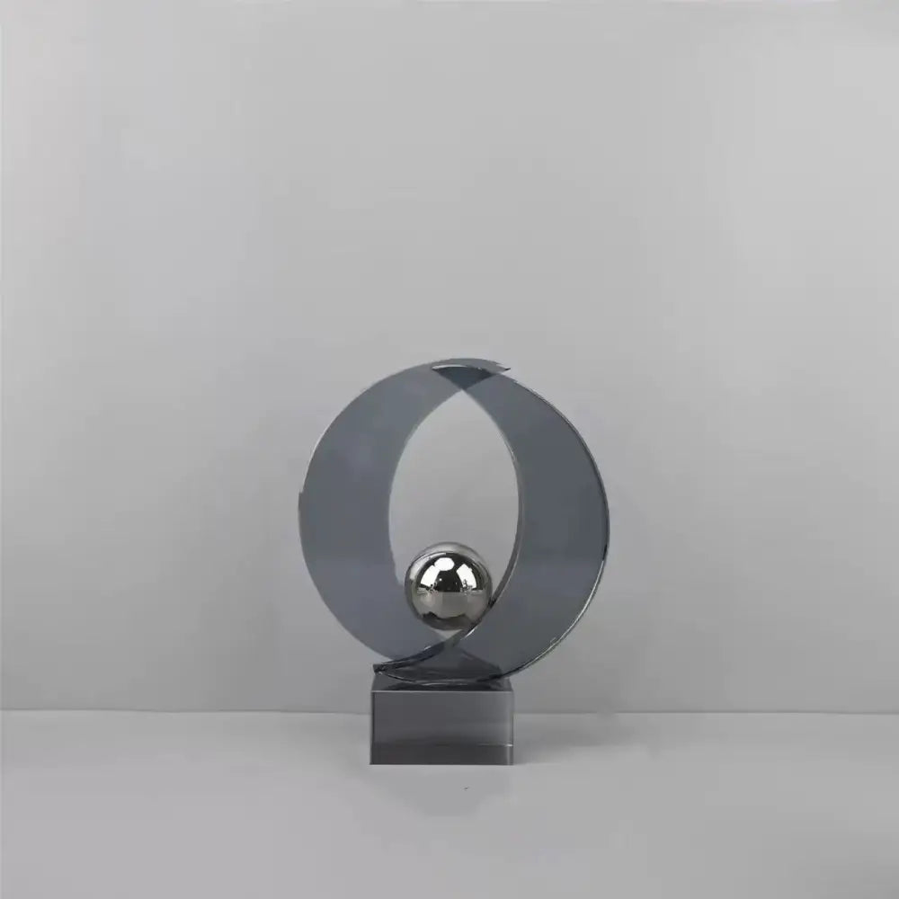 Modern silver geometric crystal sculpture living room decor