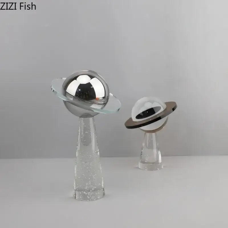 Modern silver geometric crystal star desk sculpture bedroom decor