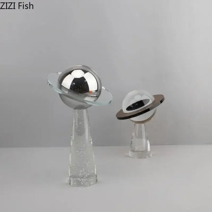 Modern silver geometric crystal star desk sculpture bedroom decor