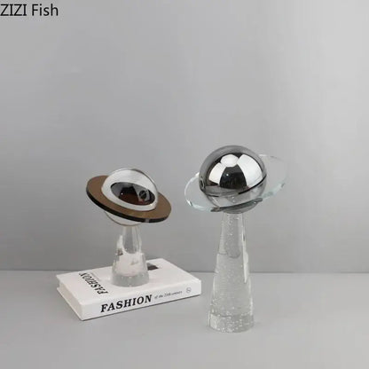 Modern silver geometric crystal star desk sculpture bedroom decor