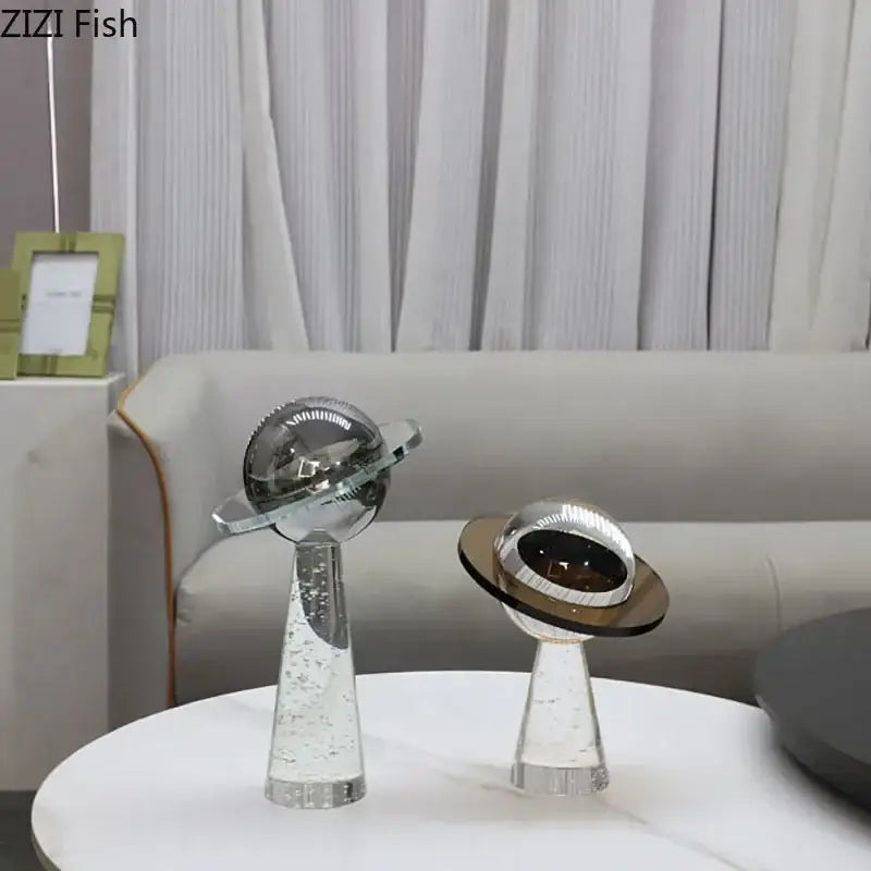Modern silver geometric crystal star desk sculpture bedroom decor