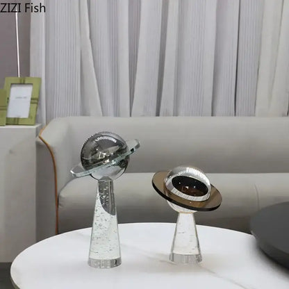Modern silver geometric crystal star desk sculpture bedroom decor
