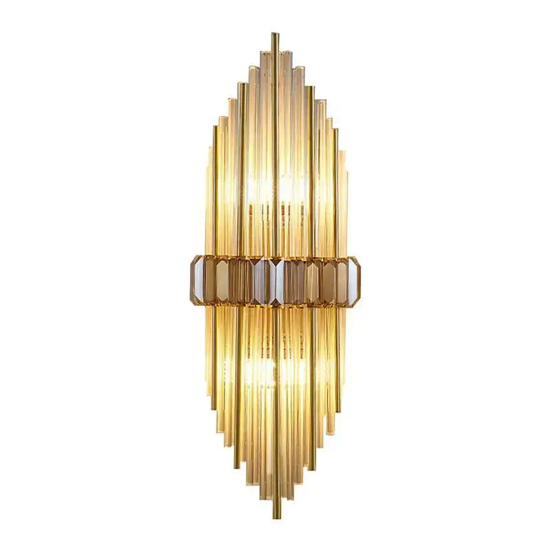 Modern silver geometric crystal strip led wall lamp bedroom sconce