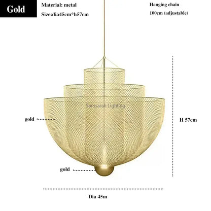 Modern silver geometric iron chandelier dining room pendant light