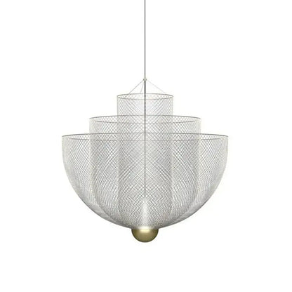 Modern silver geometric iron chandelier dining room pendant light