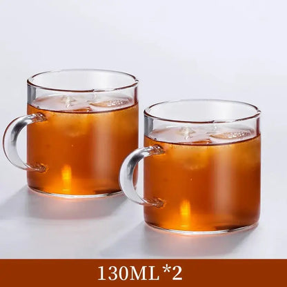 Modern silver glass handle coffee cup set dining room glassware
