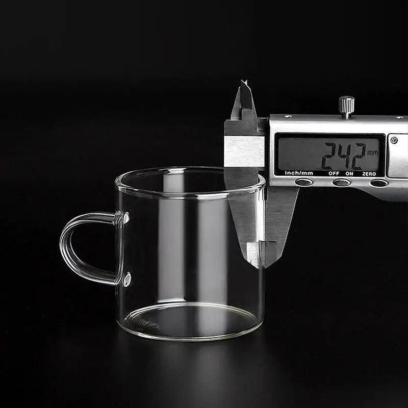 Modern silver glass handle coffee cup set dining room glassware