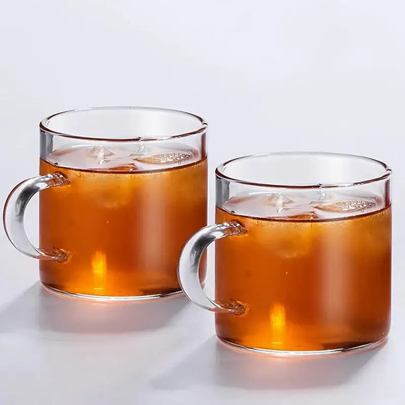 Modern silver glass handle coffee cup set dining room glassware