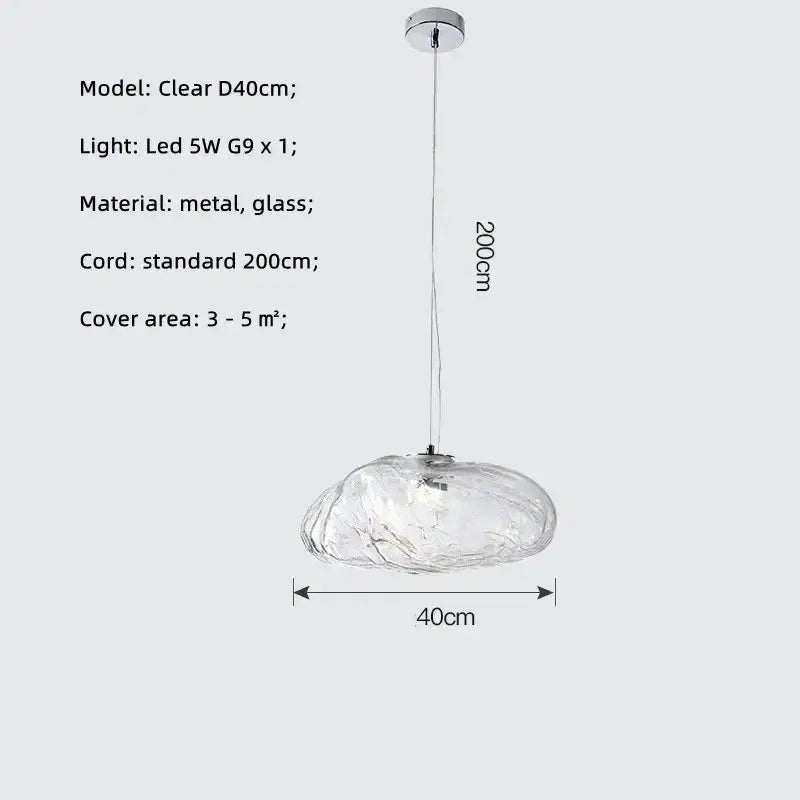 Modern silver glass led chandelier for dining room shell pendant light