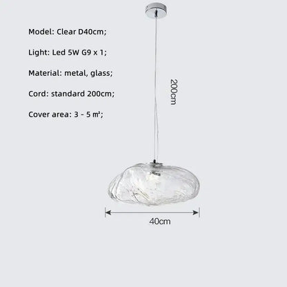 Modern silver glass led chandelier for dining room shell pendant light