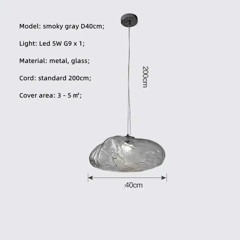 Modern silver glass led chandelier for dining room shell pendant light