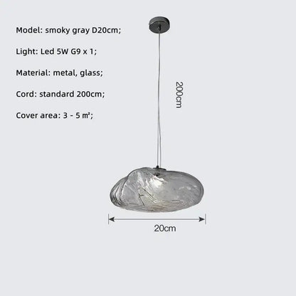 Modern silver glass led chandelier for dining room shell pendant light