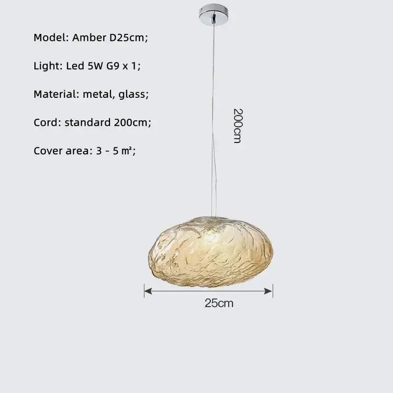 Modern silver glass led chandelier for dining room shell pendant light
