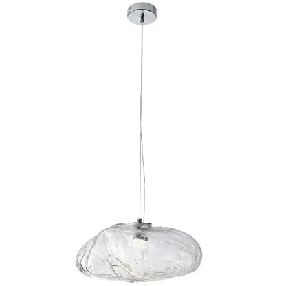 Modern silver glass led chandelier for dining room shell pendant light