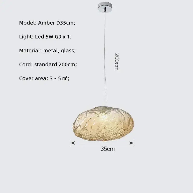 Modern silver glass led chandelier for dining room shell pendant light