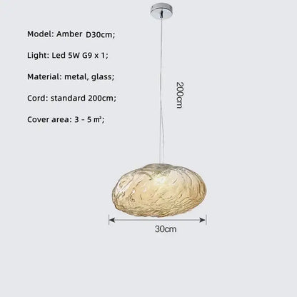 Modern silver glass led chandelier for dining room shell pendant light