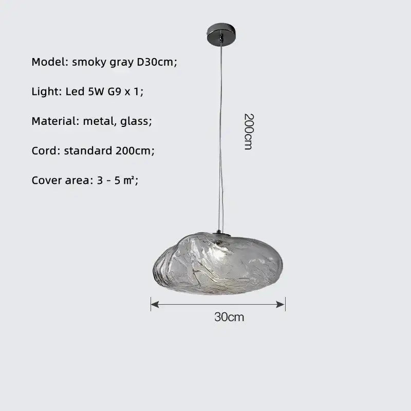 Modern silver glass led chandelier for dining room shell pendant light