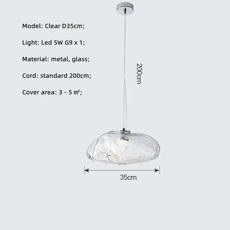 Modern silver glass led chandelier for dining room shell pendant light