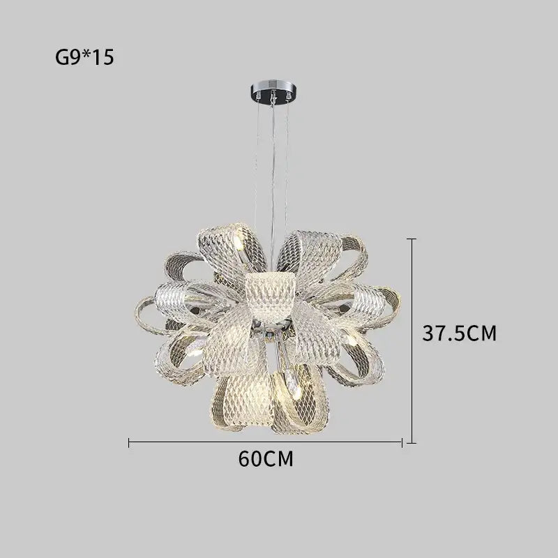 Modern silver glass pinecone led chandelier dining room pendant light