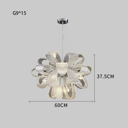 Modern silver glass pinecone led chandelier dining room pendant light