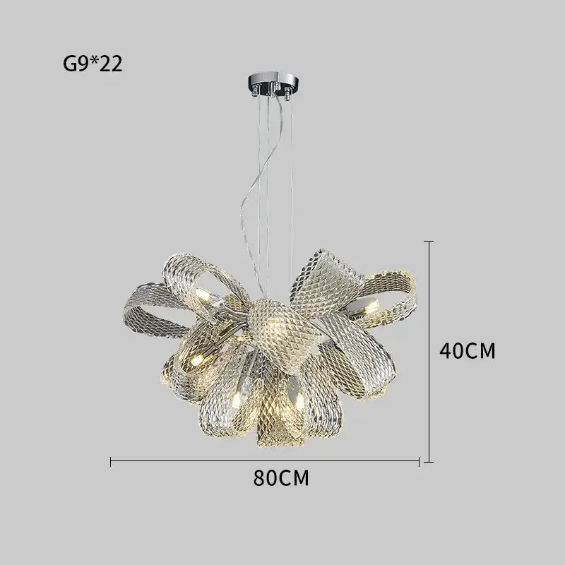 Modern silver glass pinecone led chandelier dining room pendant light