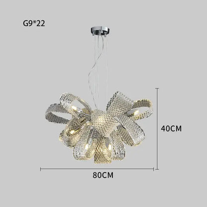Modern silver glass pinecone led chandelier dining room pendant light