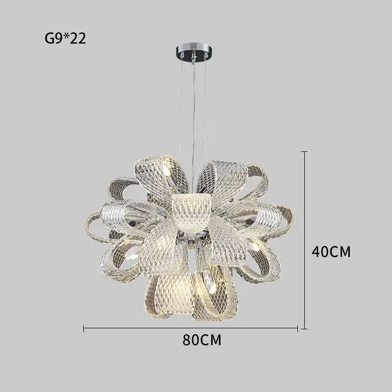 Modern silver glass pinecone led chandelier dining room pendant light