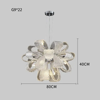 Modern silver glass pinecone led chandelier dining room pendant light