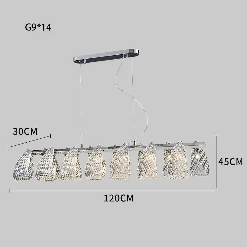 Modern silver glass pinecone led chandelier dining room pendant light