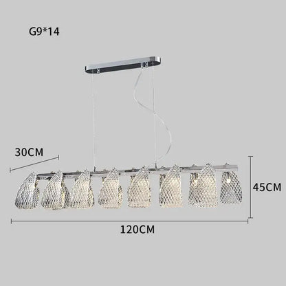 Modern silver glass pinecone led chandelier dining room pendant light