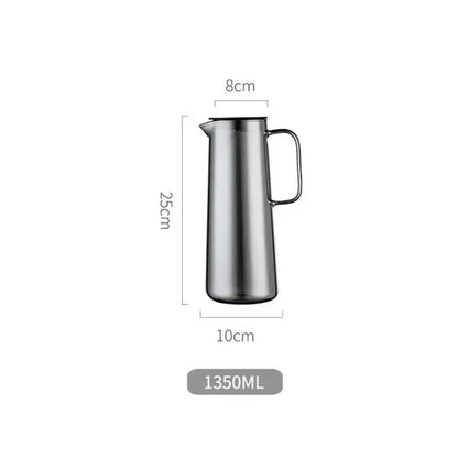 Modern silver glass water pitcher kitchen juice jug with lid