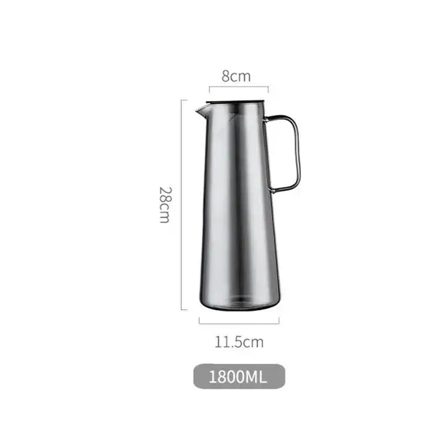 Modern silver glass water pitcher kitchen juice jug with lid
