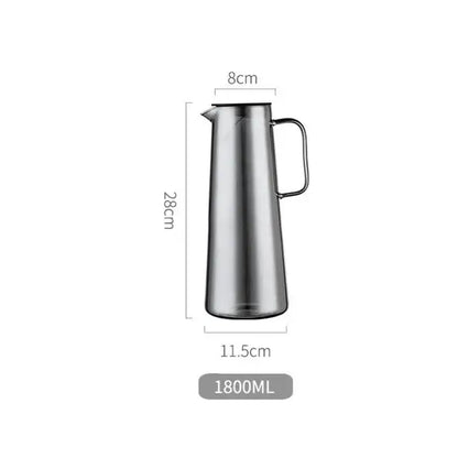 Modern silver glass water pitcher kitchen juice jug with lid