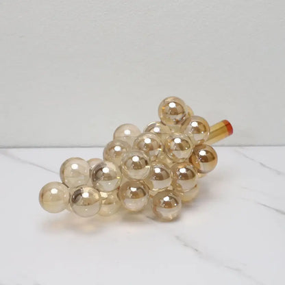 Modern silver gold & chrome crystal grape decorative sculpture dining room