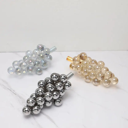 Modern silver gold & chrome crystal grape decorative sculpture dining room