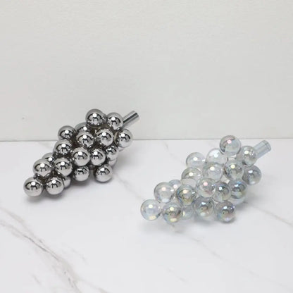 Modern silver gold & chrome crystal grape decorative sculpture dining room