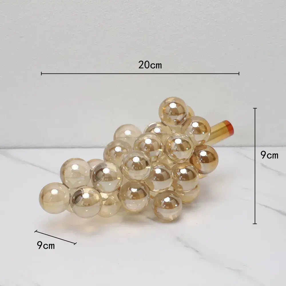 Modern silver gold & chrome crystal grape decorative sculpture dining room